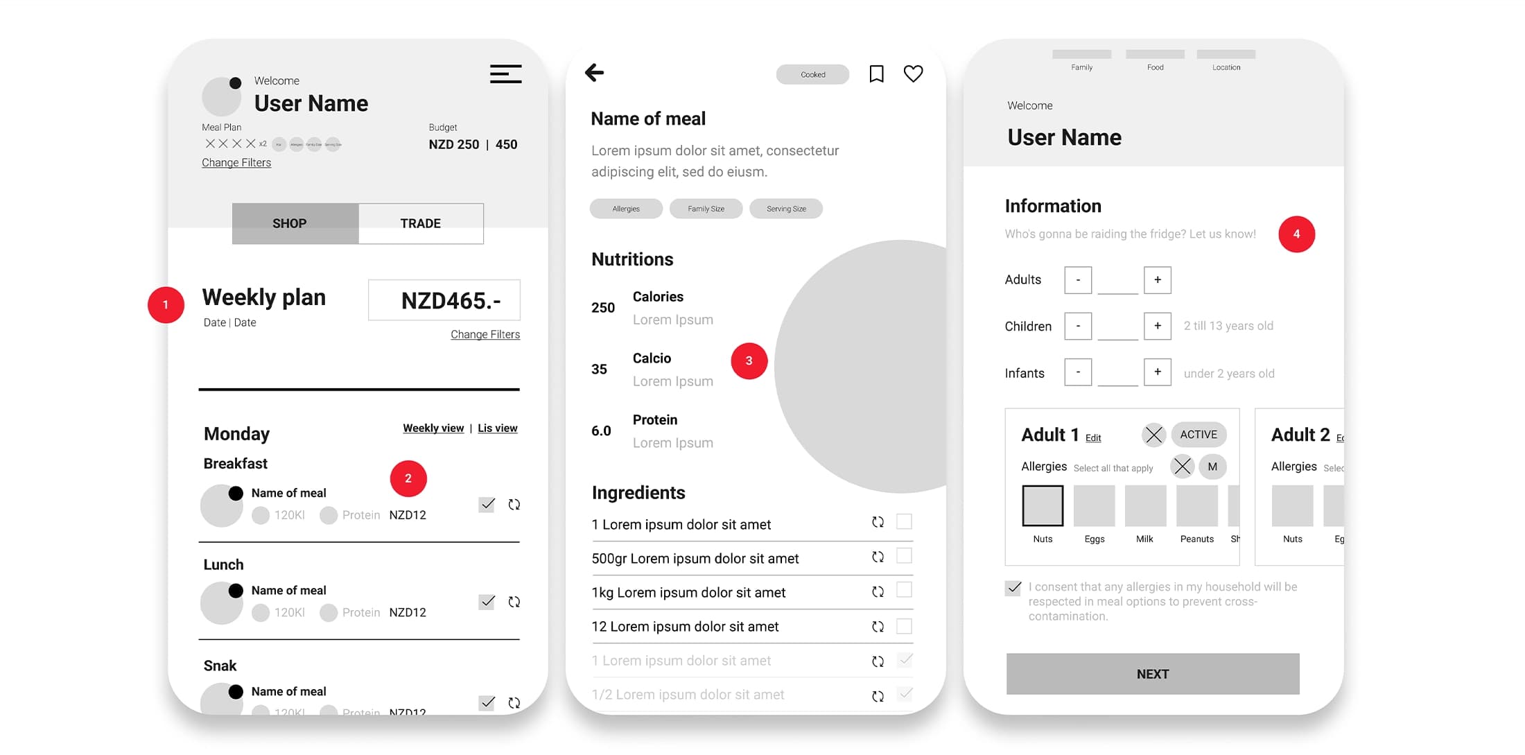 Bite App Low-fidelity Prototype Showcase